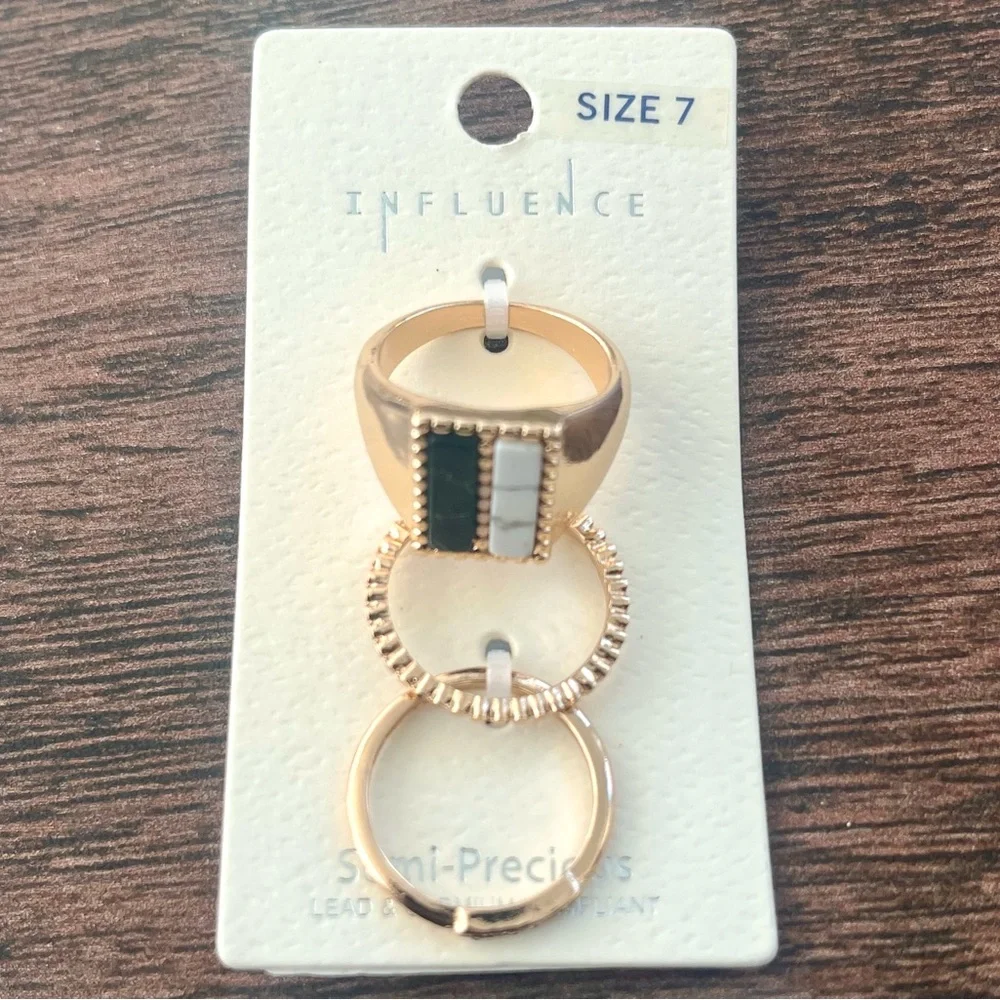 3 Piece Semi-Precious Ring Set - Picture 1 of 3